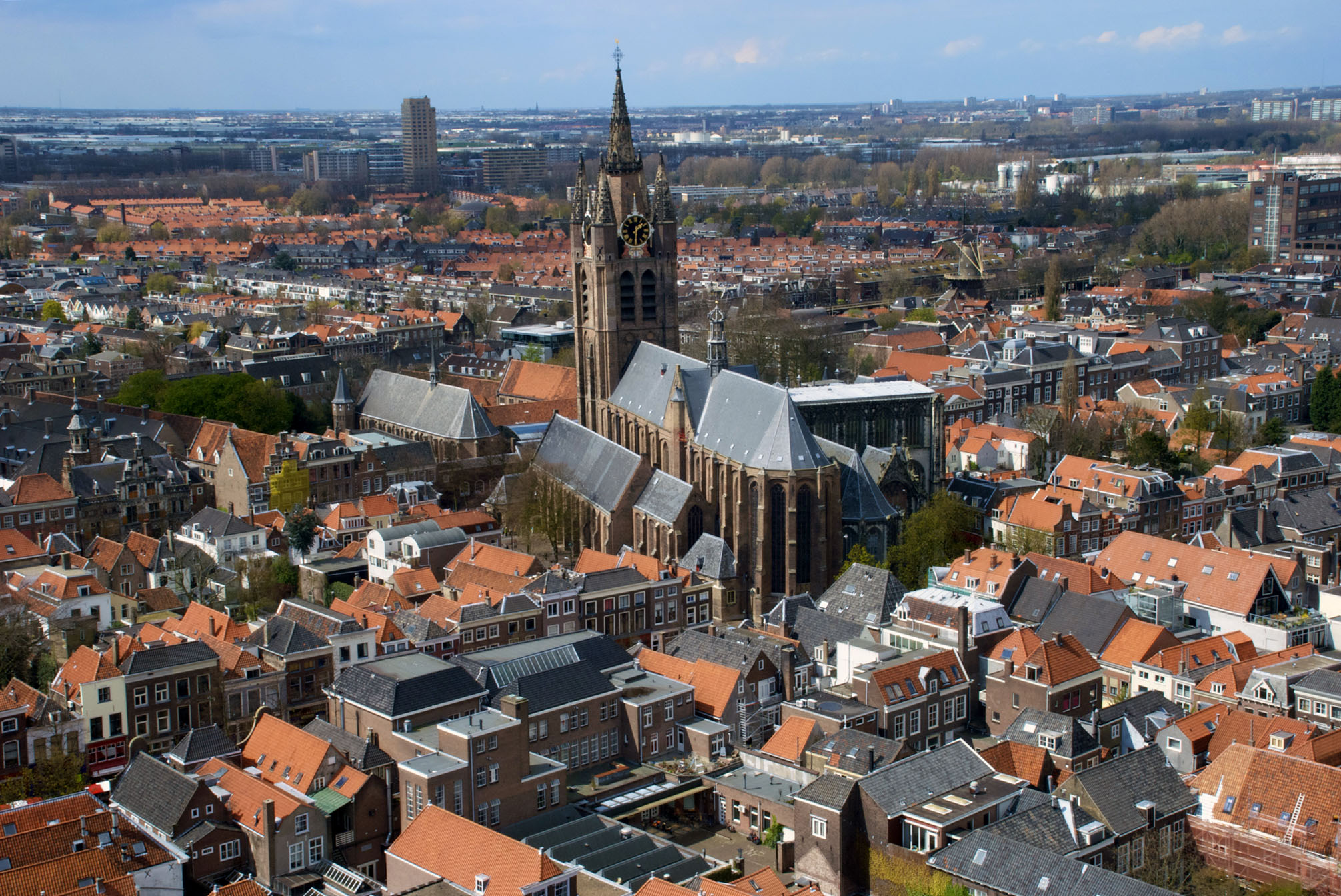 View from above on Delft